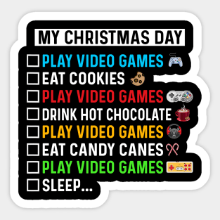 My Christmas Day Gamer Funny Xmas Pajama Sticker